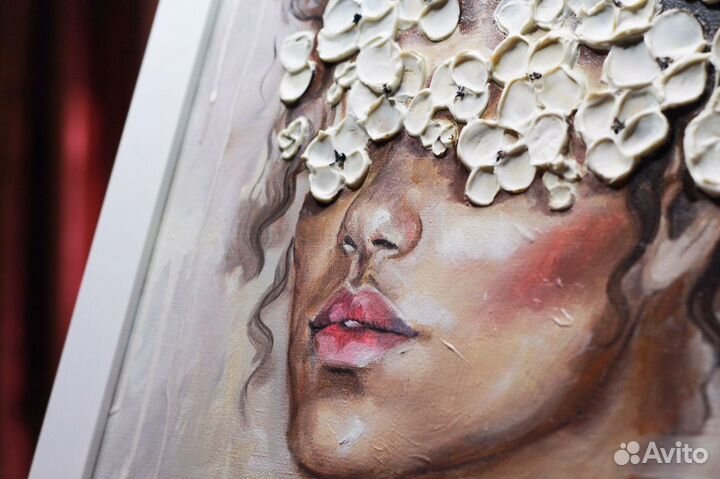 Интерьерная картина портрет ручная работа
