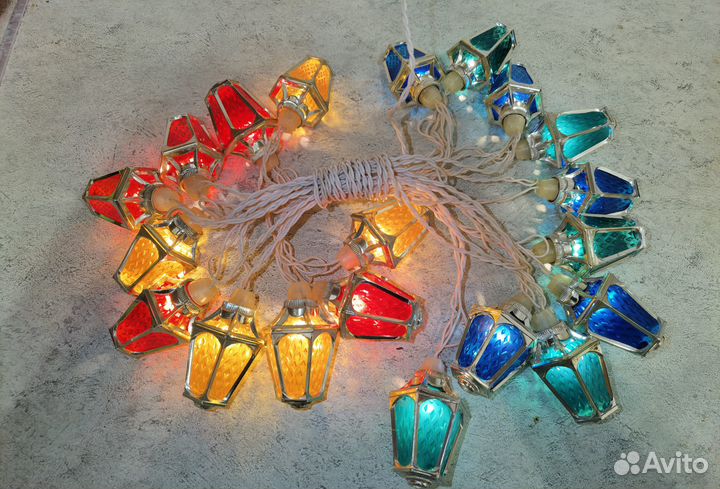 Советская новогодняя гирлянда Радуга Фонарики СССР