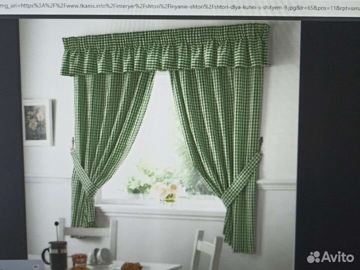 Шторы с ламбрекеном для кухни дачи