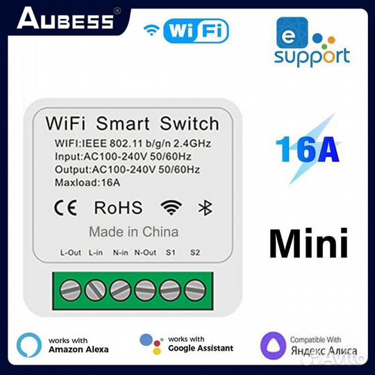 EWeLink Wi-Fi 16A мини умный переключатель