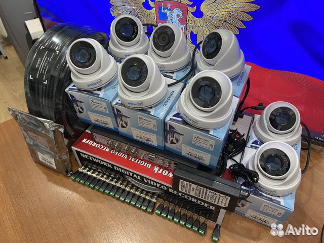 Набор видеонаблюдения на 8камер/2мега-ля/online