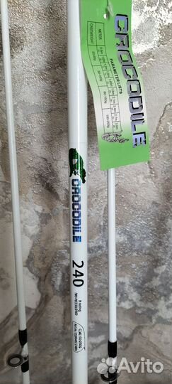 Спиннинг 2.4м,катушка, кормушка,плетёнка, крючки