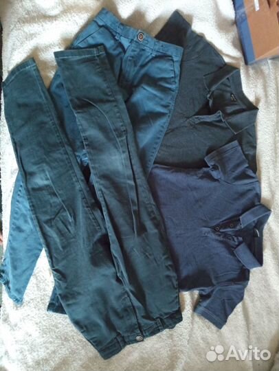 Брюки (форма) Next 2 шт и поло Ostin 2 шт. 134-146