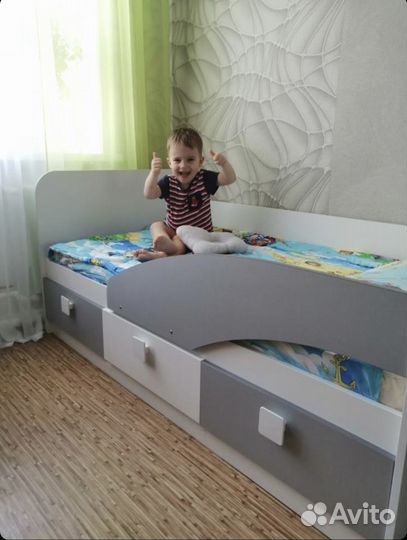 Кровать Умка (серебро + белый)