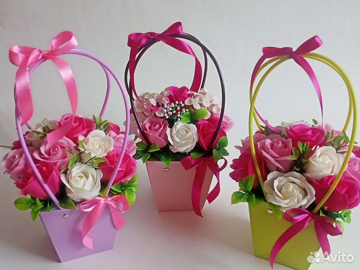 Букет из мыльных роз