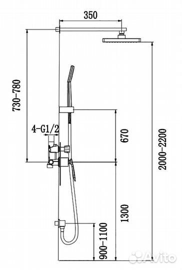 Душевая система Timo Helmi SX-4069/00-16SM хром,белый