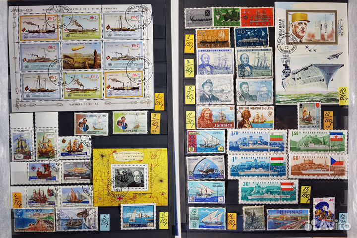 Марки. Корабли. Парусники. Яхты. Флотоводцы