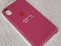Силиконовый чехол на iPhone XR тёмно-розовый