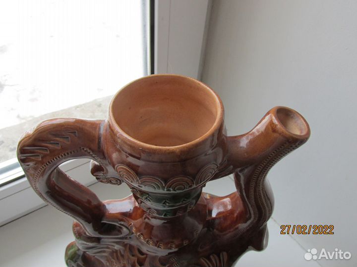 Кувшин большой заливная глина