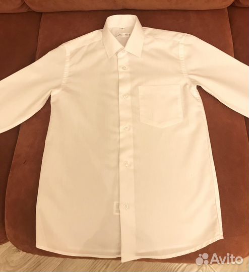 Рубашка белая для мальчика 128 см