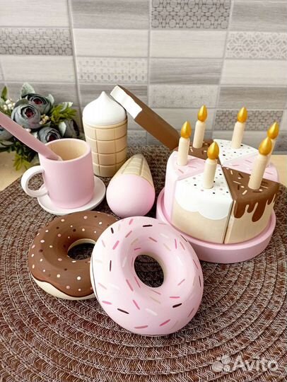 Игровая посуда ручной работы деревянная