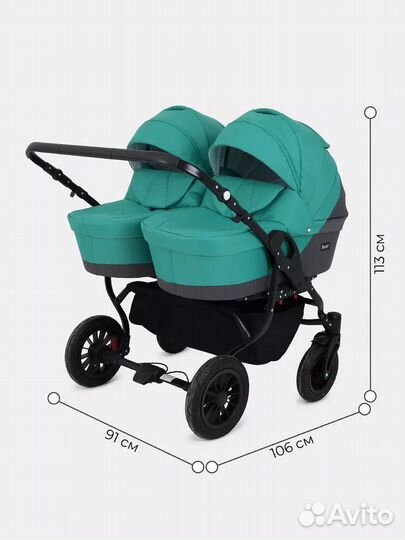 Коляска для двойни Rant Siena Duo Зеленый 2 в 1