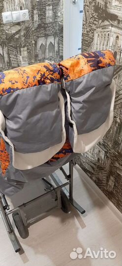 Детские санки коляска с колесами