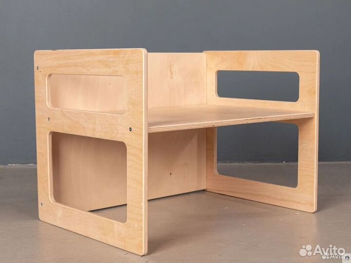 Детский стол и стул / куб Монтессори лакированный