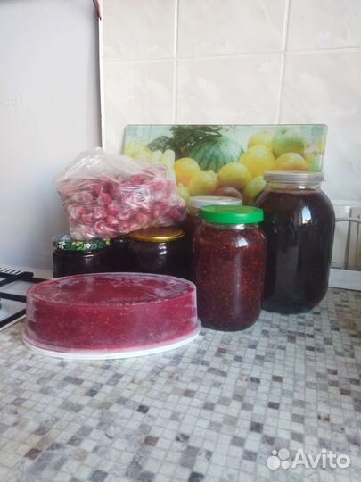 Варенье вишня и малина замороженная, джем