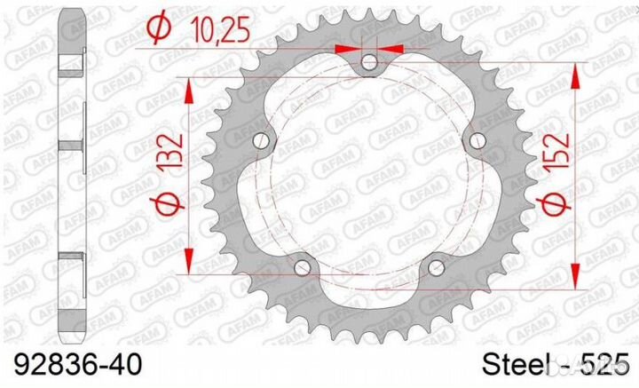 Звездочка цепи (ведомая) 92836-40 Afam