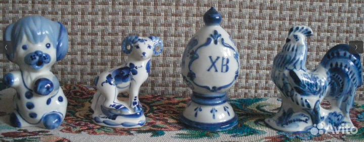 Гжель статуэтки, пасхальное яйцо