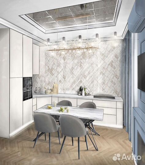 Экспресс-дизайн. Интерьерный скетч. Визуализация