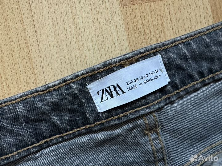 Джинсы zara 34 прямые