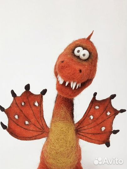 Сувенир. Елочная игрушка. Дракон. Сухое валяние