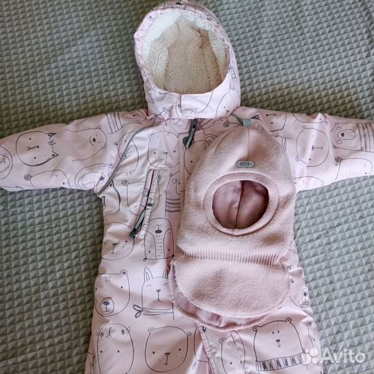 Комбинезон crockid 80-86 зимний для девочки