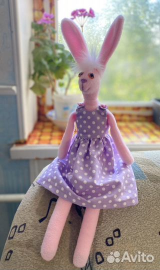 Мягкая игрушка заяц - девочка