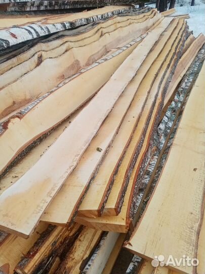 Доска необрезная береза