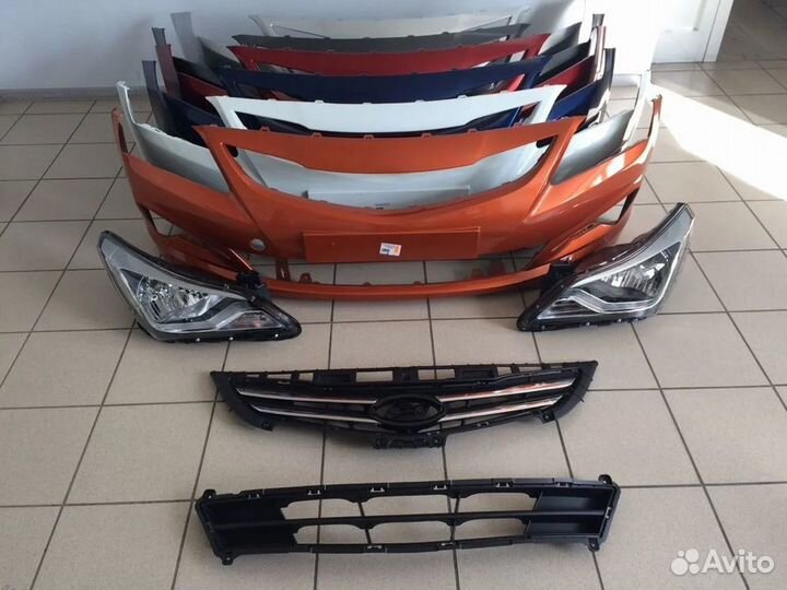 Бампер передний Hyundai Solaris 14-17 год