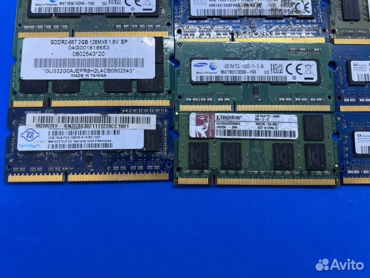 Оперативная память для ноутбука 4gb/2gb много