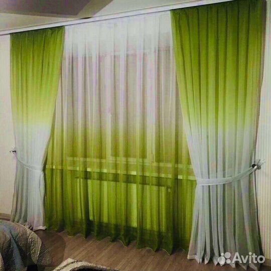 Комплекты тюль градиент в наличии много