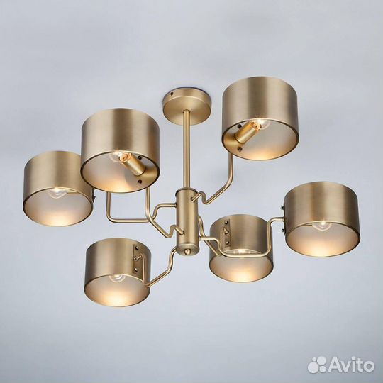Люстра металл в гостиную лофт 6 ламп