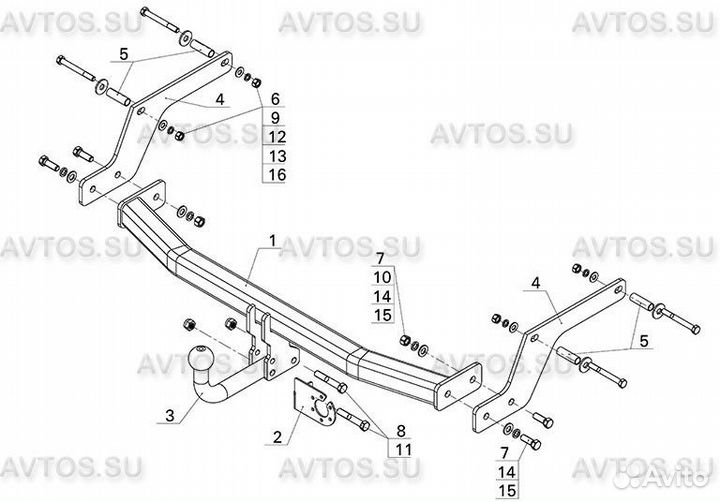 Фаркоп renault sandero (2014) (AvtoS RN 11)