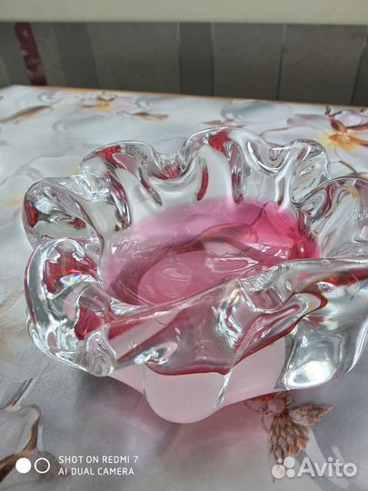 Пепельница СССР, цветной хрусталь