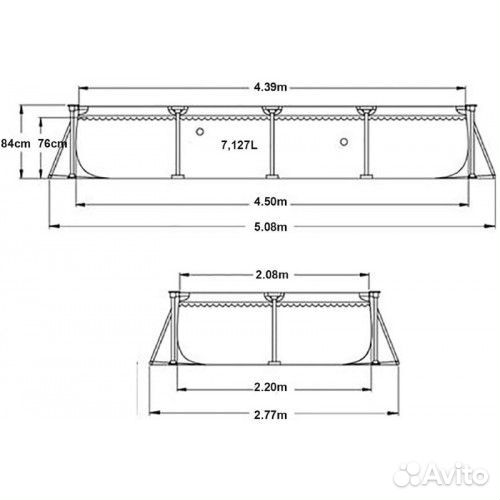 Бассейн каркасный intex 450*220*84