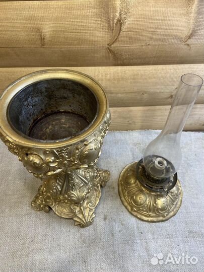 Керосиновая Лампа Шпиатр С Морской Темой 19 Век