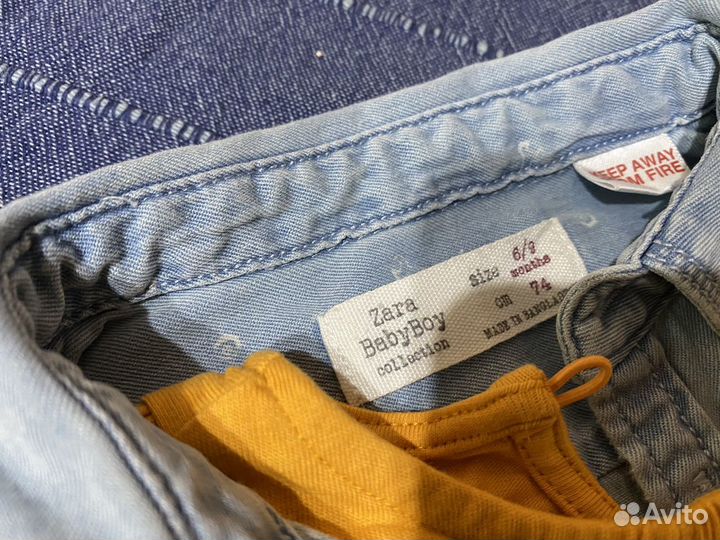 Джинсовая рубашка 6-9 мес