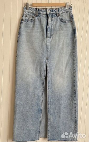 Джинсовая юбка с разрезом maxi, 36 размер