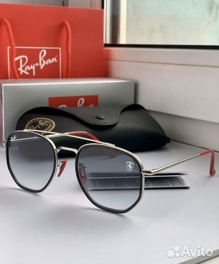 Очки ray ban ferrari пепельные