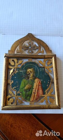 Редкая двухсторонняя икона. Бронза.Иисус в темнице