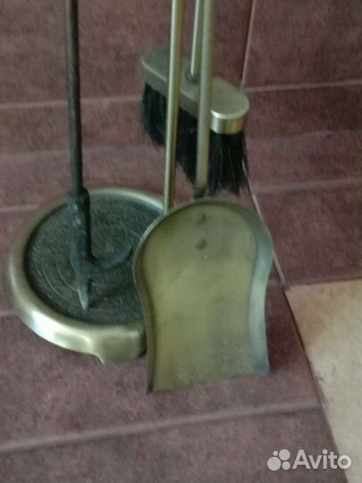 Набор для камина бу латунь