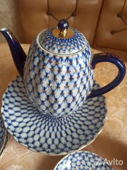 Чайный сервиз лфз кобальтовая сетка