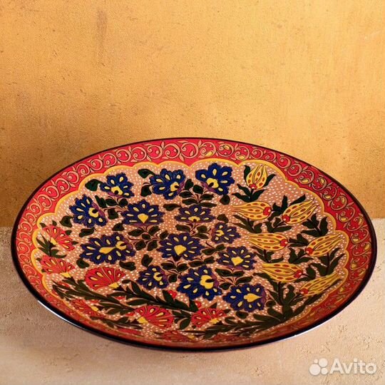 Ляган Риштанская Керамика 'Цветы', 42 см
