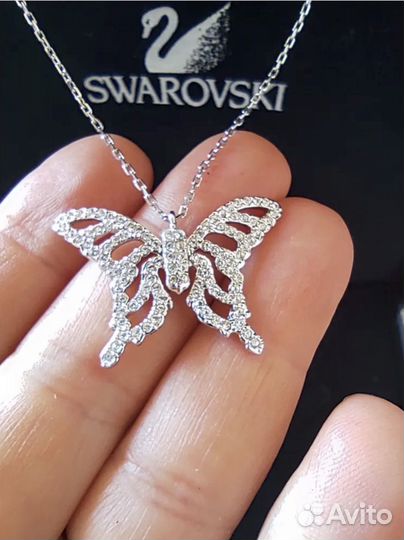 Кулон бабочка swarowski
