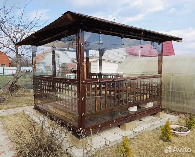 Мягкие окна (шторы) для террас, беседок, веранд