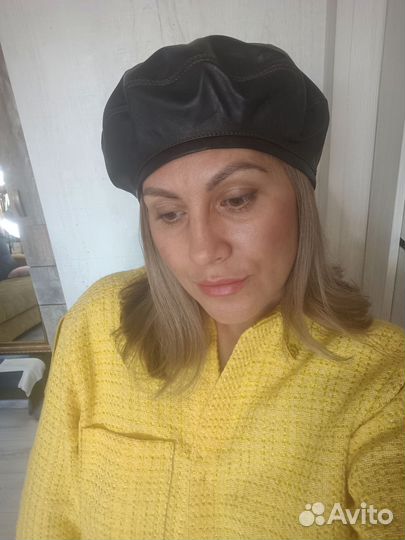 Кожаный берет 56-57