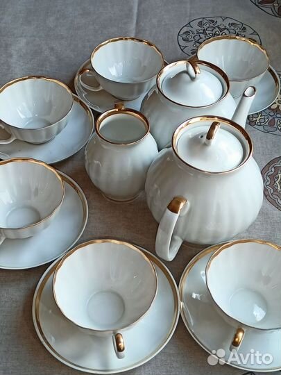 Чайный сервиз СССР дулево Белый лебедь