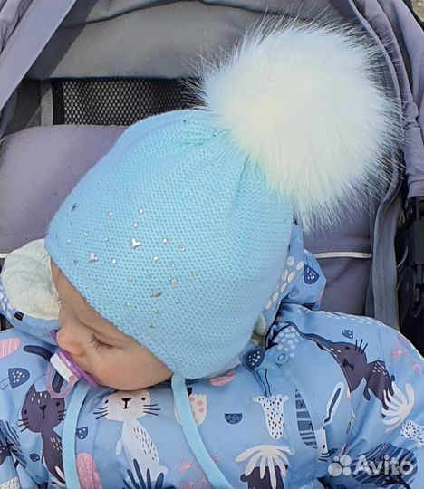 Шапка зимняя для девочки 42 44 crockid