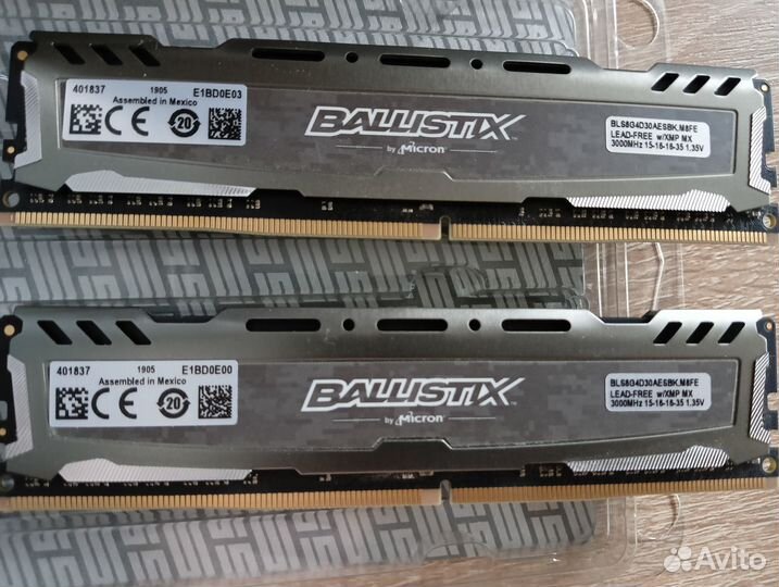 Оперативная память Crucial Ballistix 16 гб DDR4 30