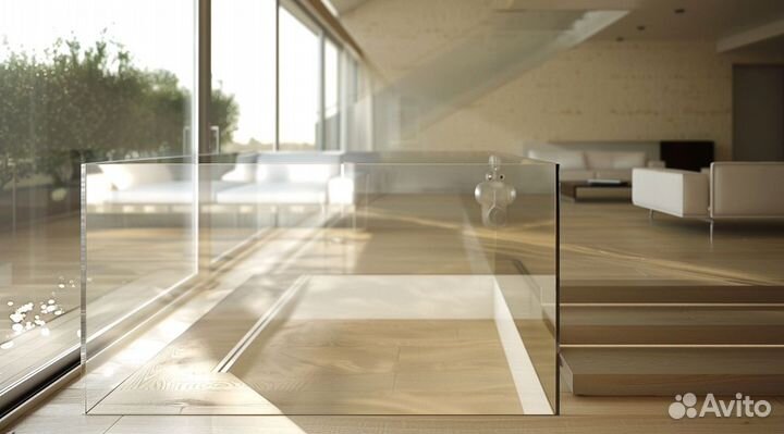 Стеклянное ограждение лестницы