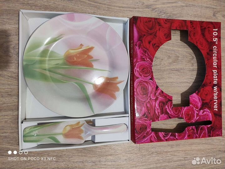 Тарелка для торта с ложкой